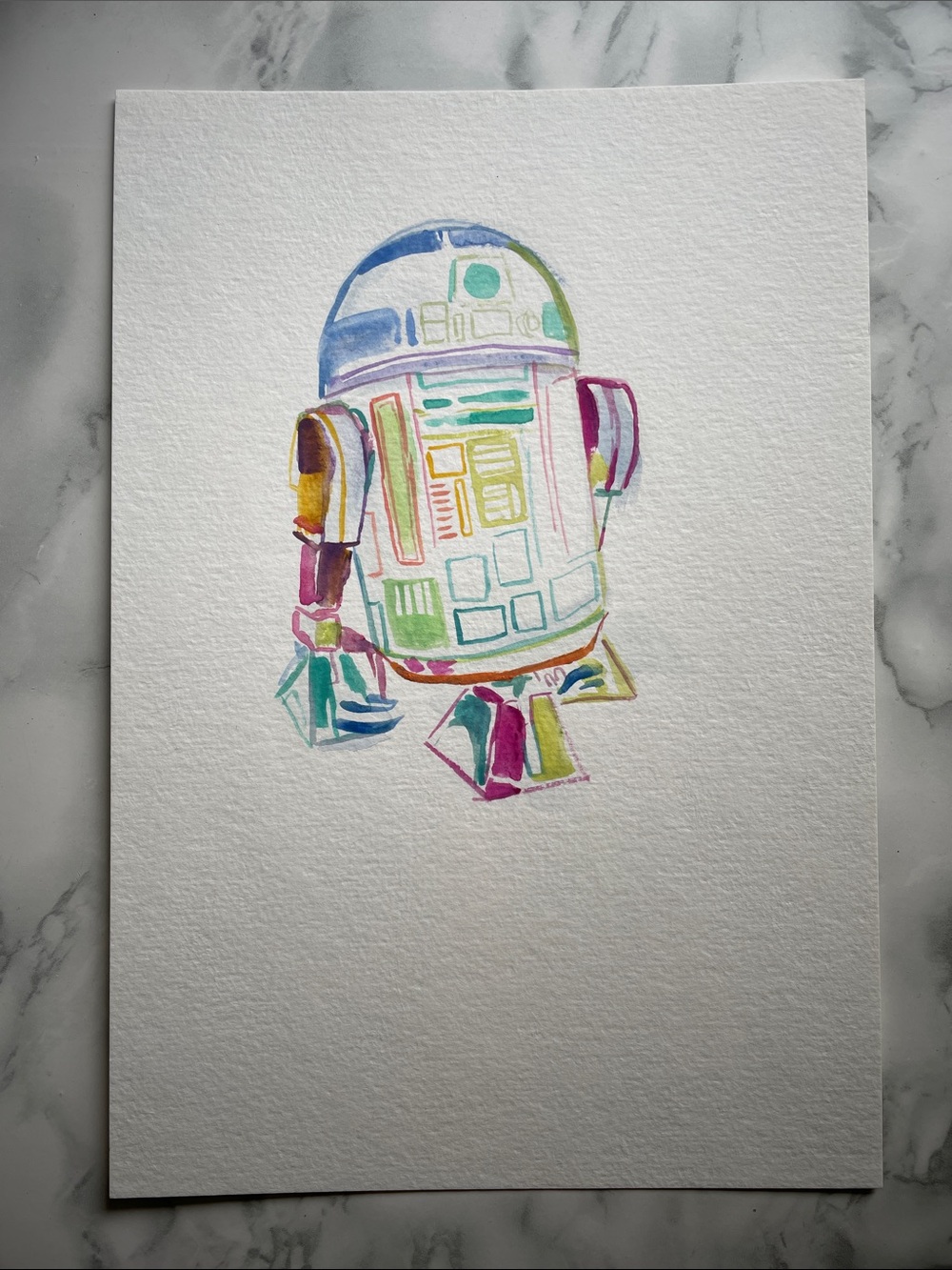 INKTOBER - WATERCOLOUR - R2D2